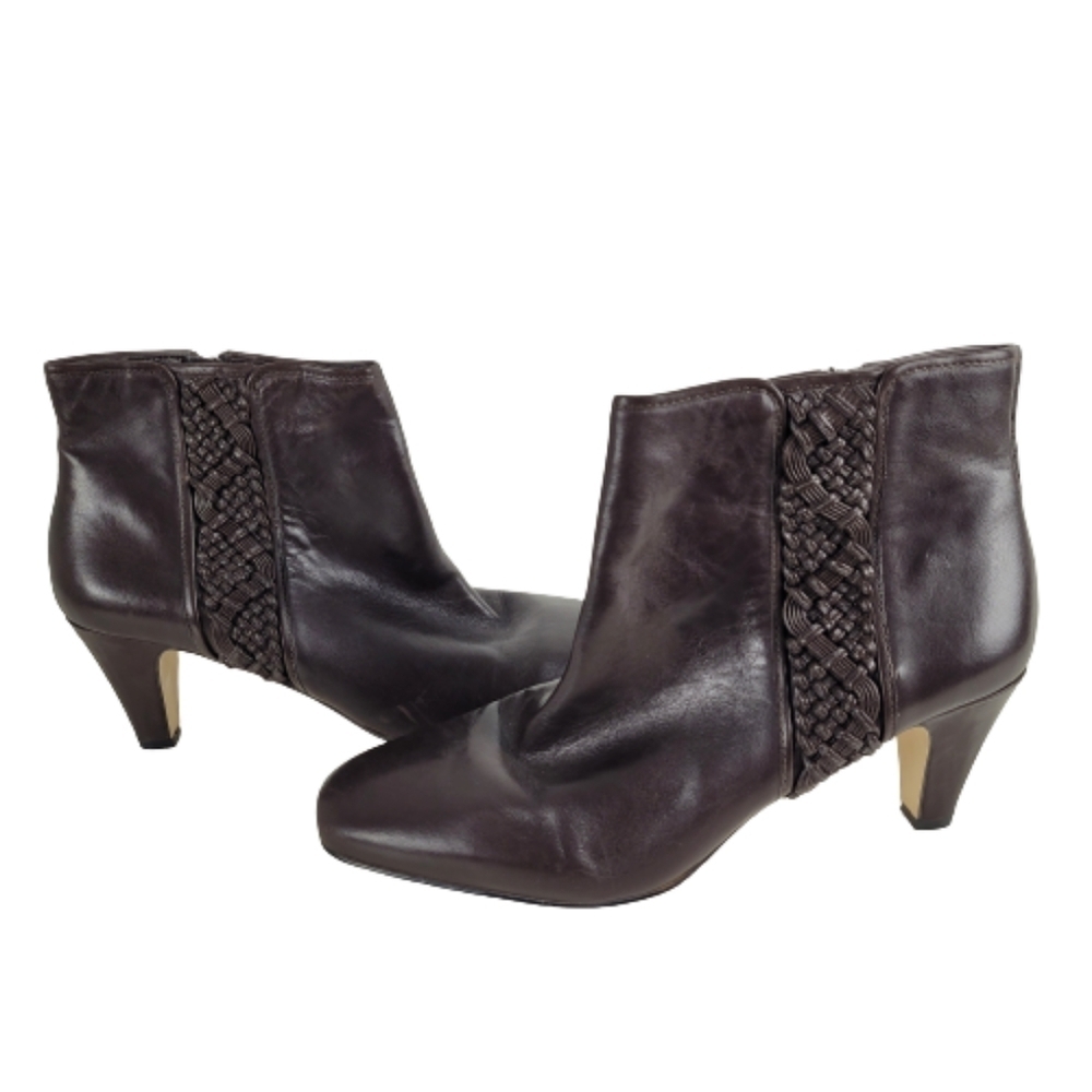 Alex Marie brown leather braided booties